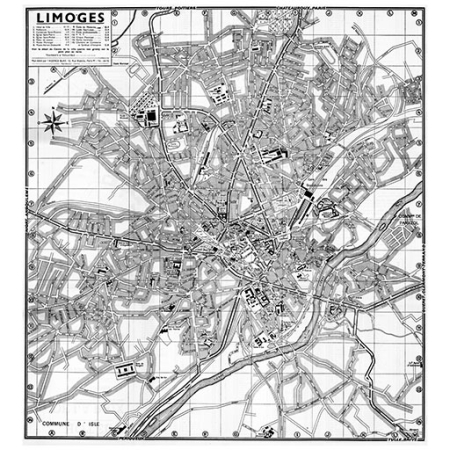 plan de ville vintage de Limoges Blay Foldex