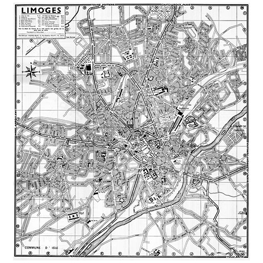 plan de ville vintage de Limoges Blay Foldex