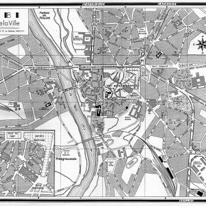plan de ville vintage noir et blanc d'Albi Blay Foldex