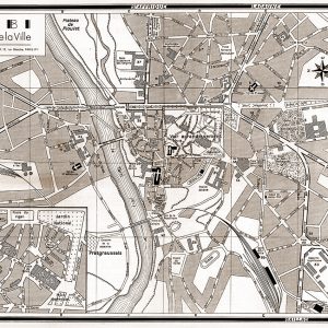plan de ville vintage sépia d'Albi Blay Foldex