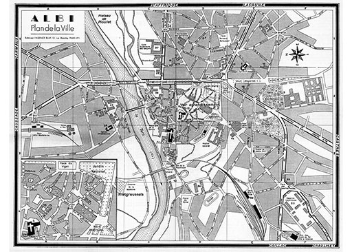 plan de ville vintage d'Albi Blay Foldex