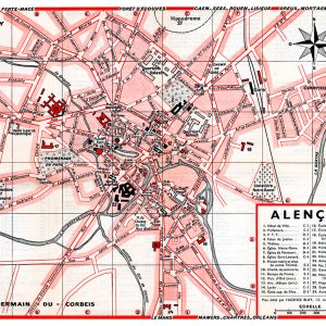 plan de ville vintage couleur d'Alençon Blay Foldex
