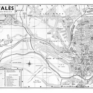 plan de ville vintage noir et blanc d'Alès Blay Foldex