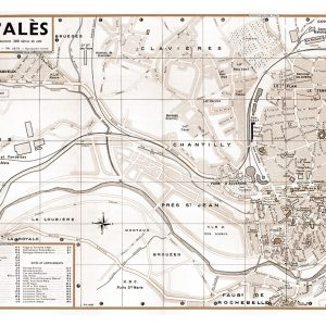 plan de ville vintage sépia d'Alès Blay Foldex