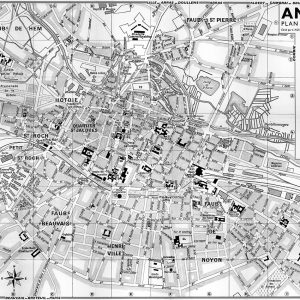 plan de ville vintage noir et blanc d'Amiens Blay Foldex