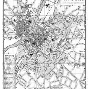 plan de ville vintage noir et blanc d'Angers Blay Foldex