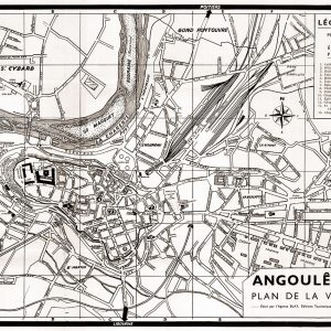plan de ville vintage sépia d'Angoulême Blay Foldex