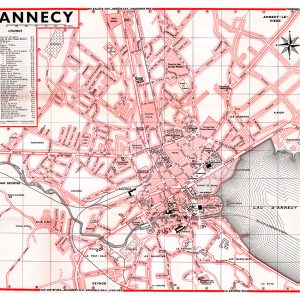 plan de ville vintage couleur d'Annecy Blay Foldex