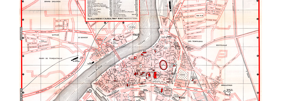 plan de ville vintage couleur d'Arles Blay Foldex
