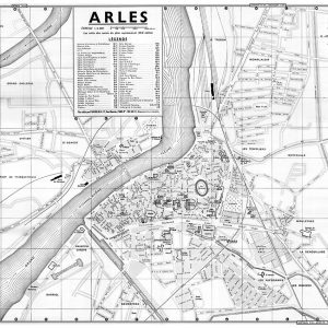 plan de ville vintage noir et blanc d'Arles Blay Foldex