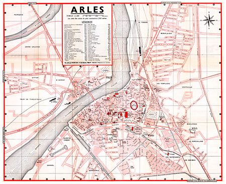 plan de ville vintage d'Arles Blay Foldex