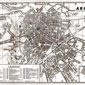 plan de ville vintage sépia d'Arras Blay Foldex