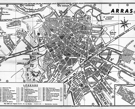 plan de ville vintage d'Arras Blay Foldex