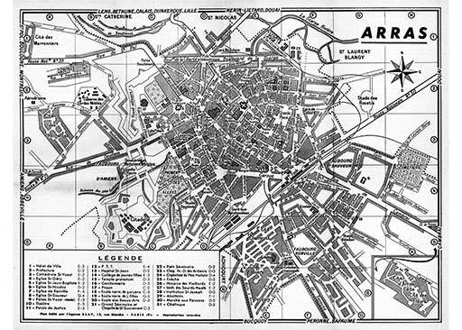 plan de ville vintage d'Arras Blay Foldex