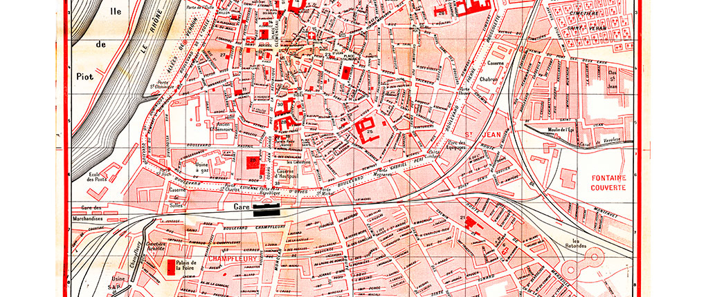plan de ville vintage couleur d'Avignon Blay Foldex