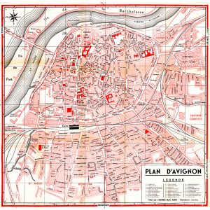 plan de ville vintage couleur d'Avignon Blay Foldex
