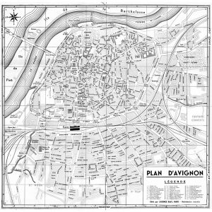 plan de ville vintage noir et blanc d'Avignon Blay Foldex