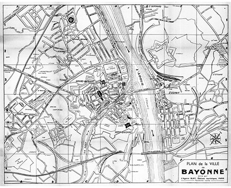 plan de ville vintage de Bayonne Blay Foldex