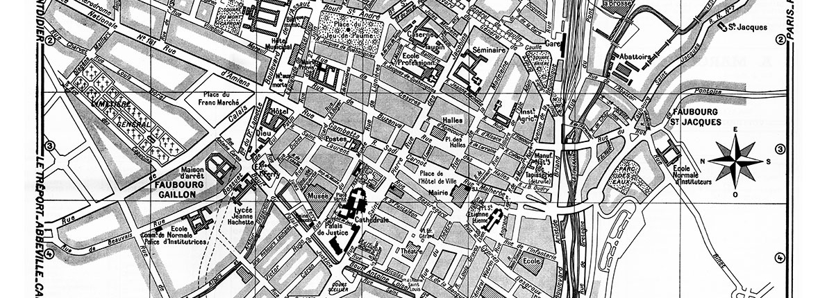 plan de ville vintage noir et blanc de Beauvais Blay Foldex