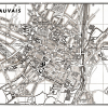 plan de ville vintage sépia de Beauvais Blay Foldex