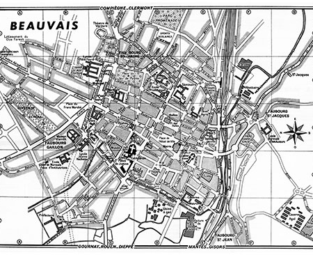 plan de ville vintage de Beauvais Blay Foldex