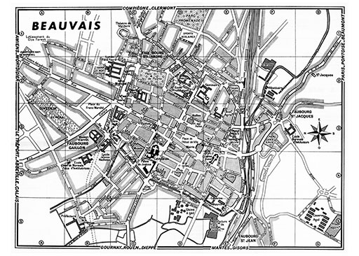 plan de ville vintage de Beauvais Blay Foldex