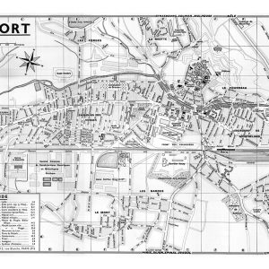 plan de ville vintage noir et blanc de Belfort Blay Foldex