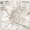 plan de ville vintage sépia de Béziers Blay Foldex