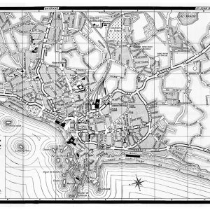 plan de ville vintage noir et blanc de Biarritz Blay Foldex