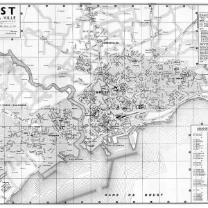 plan de ville vintage noir et blanc de Brest Blay Foldex
