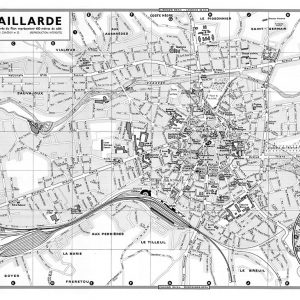 plan de ville vintage noir et blanc de Brive-la-Gaillarde Blay Foldex