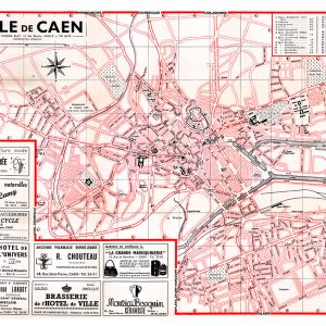 plan de ville vintage couleur de Caen Blay Foldex