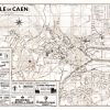 plan de ville vintage sépia de Caen Blay Foldex