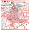 plan de ville vintage couleur de Calais Blay Foldex