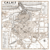plan de ville vintage sépia de Calais Blay Foldex