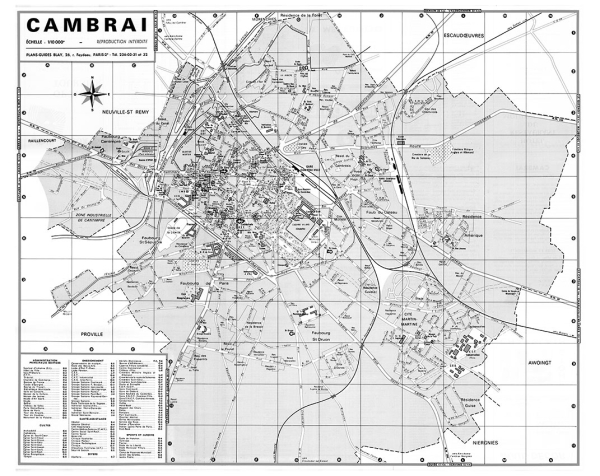 plan de ville vintage noir et blanc de Cambrai Blay Foldex