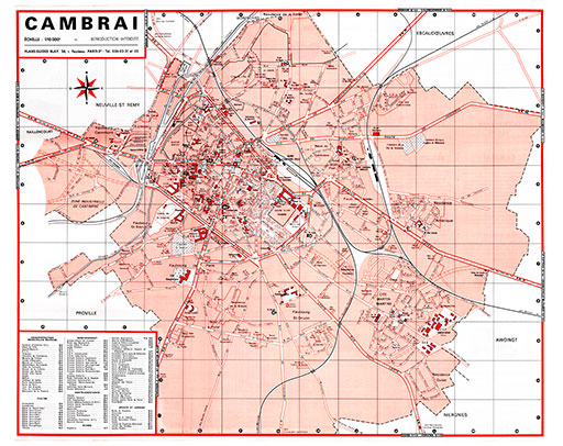 plan de ville vintage de Cambrai Blay Foldex