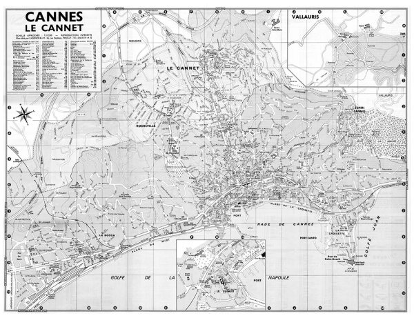 plan de ville vintage noir et blanc de Cannes Blay Foldex
