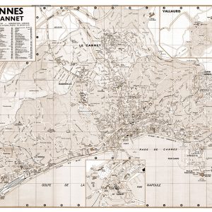 plan de ville vintage sépia de Cannes Blay Foldex