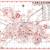 plan de ville vintage couleur de Carcassonne Blay Foldex