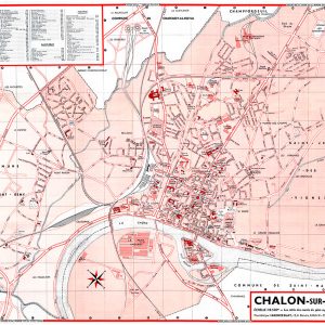 plan de ville vintage couleur de Chalon-sur-Saône Blay Foldex