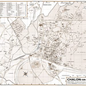 plan de ville vintage sépia de Chalon-sur-Saône Blay Foldex