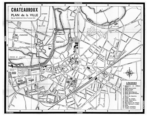 plan de ville vintage de Châteauroux Blay Foldex