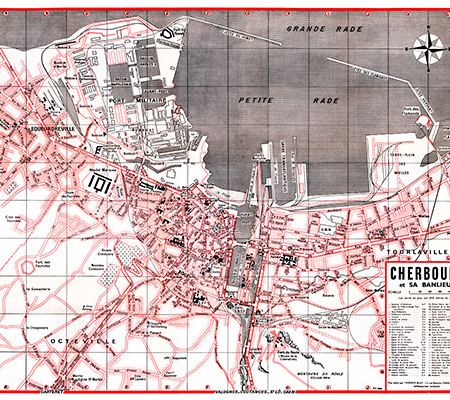plan de ville vintage de Cherbourg Blay Foldex