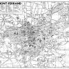 plan de ville vintage noir et blanc de Clermont-Ferrand Blay Foldex