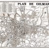 plan de ville vintage sépia de Colmar Blay Foldex