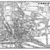 plan de ville vintage noir et blanc de Compiègne Blay Foldex