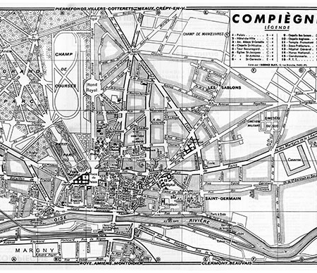 plan de ville vintage de Compiègne Blay Foldex