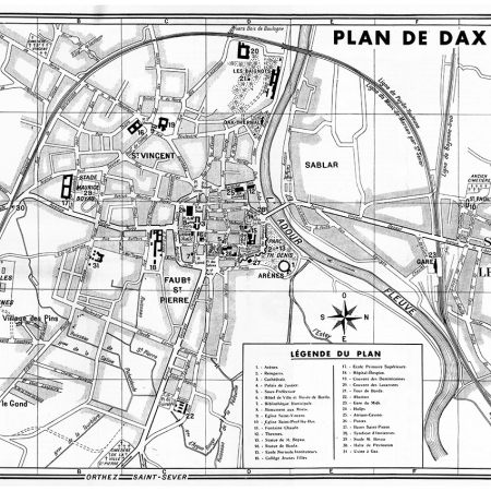 plan de ville vintage noir et blanc de Dax Blay Foldex