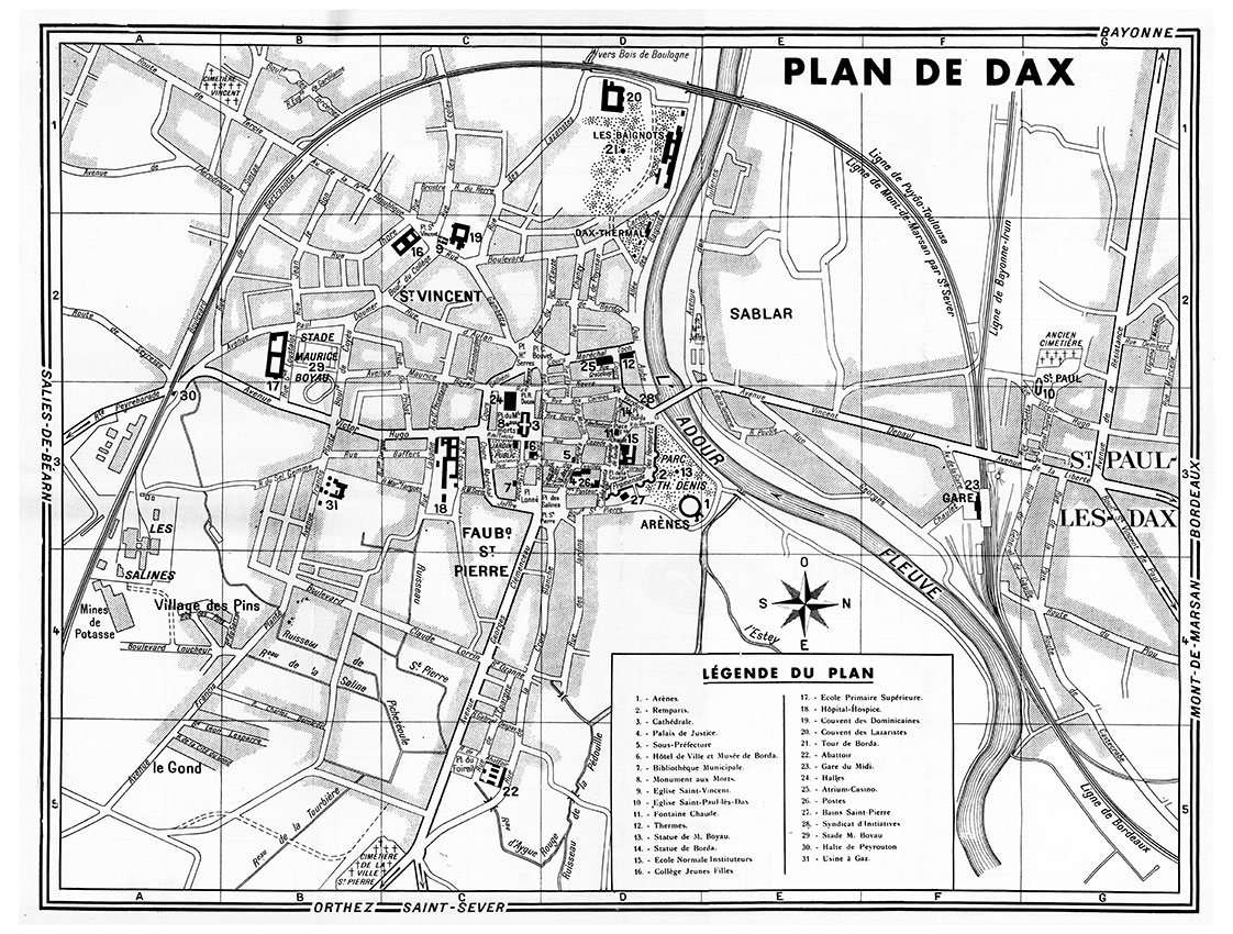 plan de ville vintage noir et blanc de Dax Blay Foldex